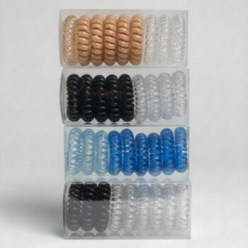 Creaseless Coil Hair Scrunchies – Variety Color Assortment – 9 Pack